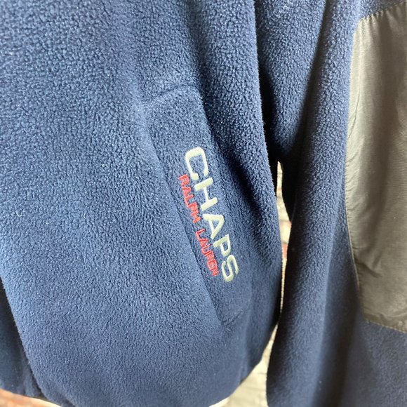 Chaps Ralph Lauren Navy Snap T Synchilla Pullover - Picture 4 of 4